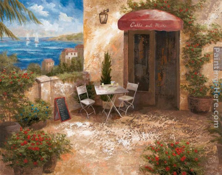 Vivian Flasch Caffe sul Mare painting anysize 50% off - Caffe sul